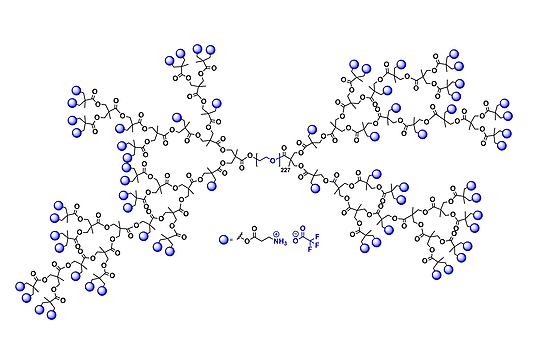 Hyperbrched bis-MPA PEG 10k, Ammonium Functional, G5 聚乙二醇10k核的二羟甲基丙酸氨基修饰的五代超支化聚合物