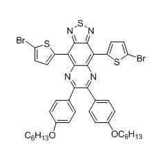 4,9-双(5-溴噻吩基)-6,7-双(4-己氧苯基)-2-thia-1,3,5,8-四氮杂-环戊二烯[b]萘cas:1547443-69-5