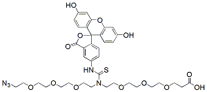 N-(Azido-PEG3)-N-Fluorescein-PEG3-acid CAS:2100306-50-9