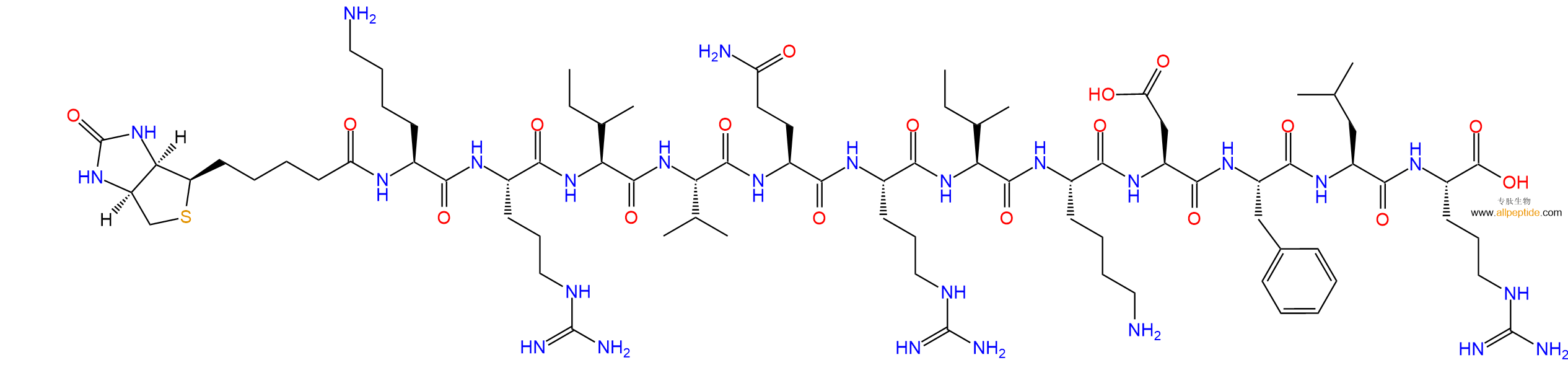生物素修饰肽：Biotin-KRIVQRIKDFLR,cas:2022956-47-2