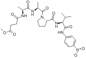 N-甲氧基琥珀酰-丙酰氨-丙酰氨-脯酰氨-缬氨酸-4-硝基酰苯胺cas:70967-90-7