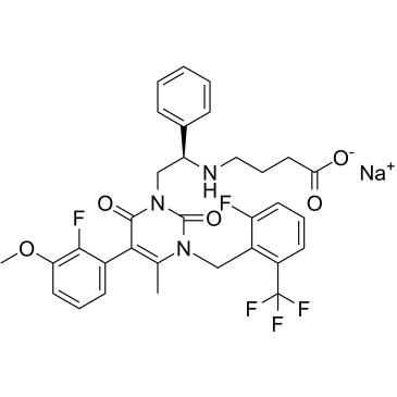 恶拉戈利钠;Elagolix sodium;NBI-56418 sodium，CAS:832720-36-2