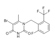 cas:830346-48-0|5-溴-1-[2-氟-6-(三氟甲基)苄基]-6-甲基嘧啶-2,4(1H,3H)-二酮