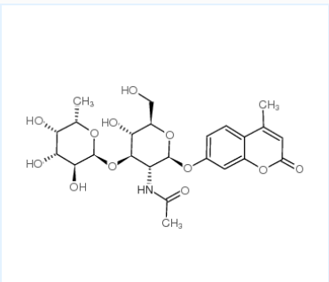 4-甲基香豆素基-2-乙酰氨基-2-脱氧-3-氧-（α-L-吡喃岩藻糖基）-β-D-吡喃葡萄糖苷，CAS：383160-12-1
