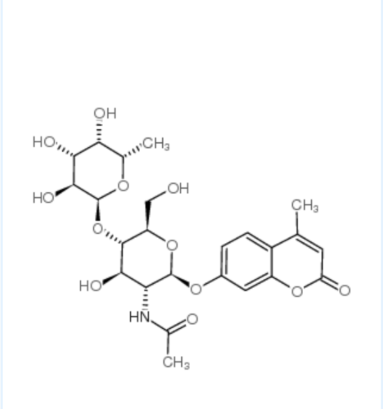 4-甲基香豆素基-2-乙酰氨基-2-脱氧-4-氧-（α-L-吡喃岩藻糖基）-β-D-吡喃葡萄糖苷，CAS：383160-13-2