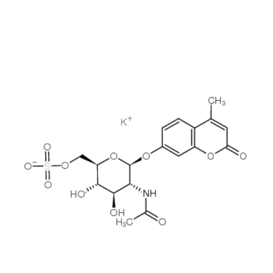 4-甲基香豆素基-2-乙酰氨基-2-脱氧-6-氧-硫酸基-β-D-吡喃葡萄糖苷钾盐，CAS：210357-38-3