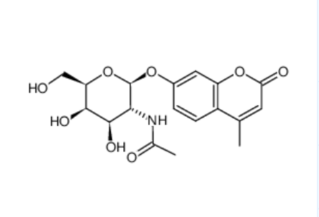 4-甲基香豆素基-2-乙酰氨基-2-脱氧-β-D-吡喃半乳糖苷，CAS：36476-29-6