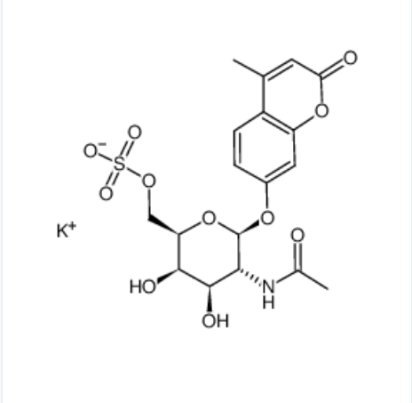 4-甲基香豆素基-2-乙酰氨基-2-脱氧-β-D-吡喃半乳糖苷-6-硫酸基钾盐，CAS：383160-14-3