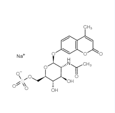 4-甲基香豆素基-2-乙酰氨基-2-脱氧-β-D-吡喃葡萄糖苷-6-硫酸基钾盐，CAS：142439-99-4