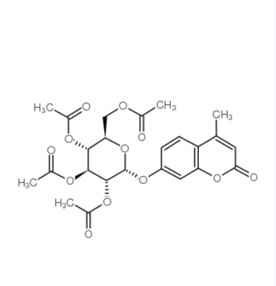 4-甲基香豆素基-2,3,4,6-四-氧-乙酰基-α-D-吡喃葡萄糖苷，CAS：67945-53-3