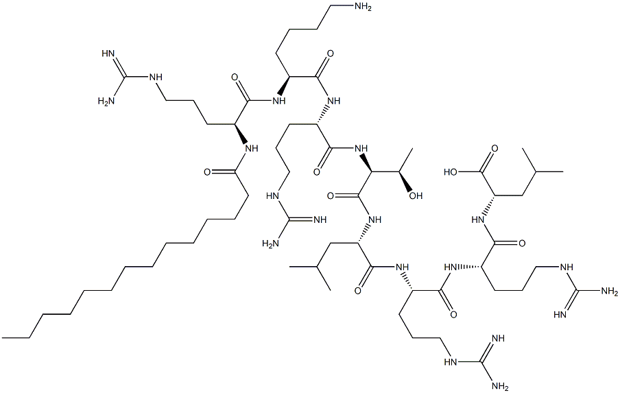 肉豆蔻酰精氨酸-赖氨酸-苏氨酸-亮氨酸-精氨酸-羟基,CAS:152246-40-7