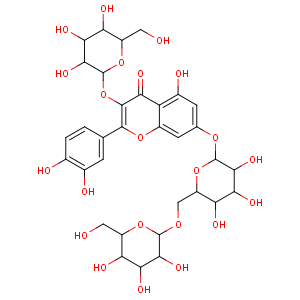 槲皮素-3-O-β-D-葡萄糖-7-O-β-D-龙胆双糖苷,CAS:60778-02-1