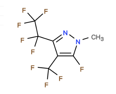 中文名.: 5-氟-1-甲基-3-五氟乙基-4-三氟甲基-1H-吡唑，cas104315-28-8