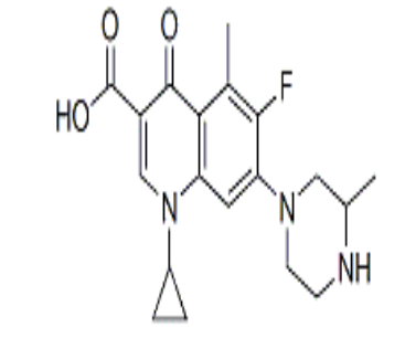 (±)-1-环丙基-6-氟-1,4-二氢-5-甲基-7-(3-甲基-1-哌嗪基)-4-氧-3-喹啉羧酸，cas146863-02-7