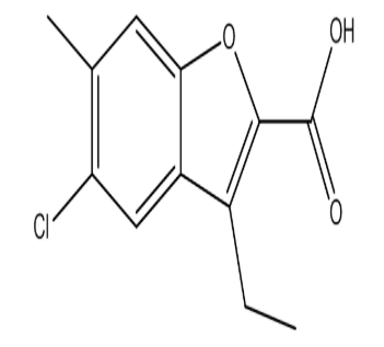 5-Chloro-3-ethyl-6-methylbenzofur-2-carboxylic acid，cas91398-62-8