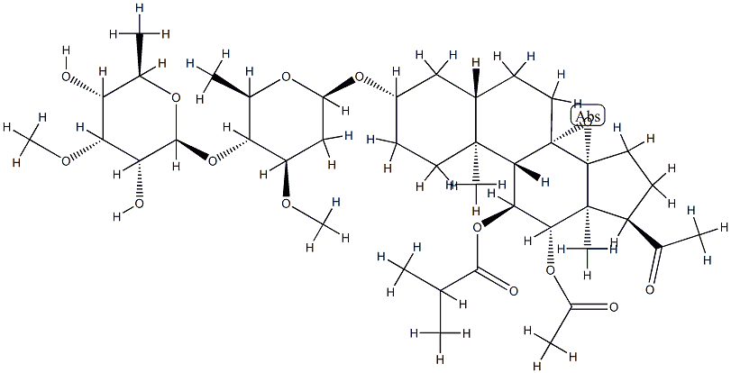 通关藤苷B；11-O-异丁酰基-12-O-乙酰基通关藤甘元B-3-O-茯苓二糖基,CAS:1260252-18-3