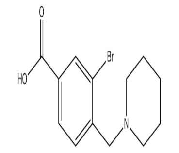 3-Bromo-4-(piperidin-1-ylmethyl)benzoic acid,cas1131594-42-7