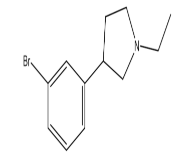 3-(3-溴苯基)-1-乙基吡咯烷，cas1263280-03-0